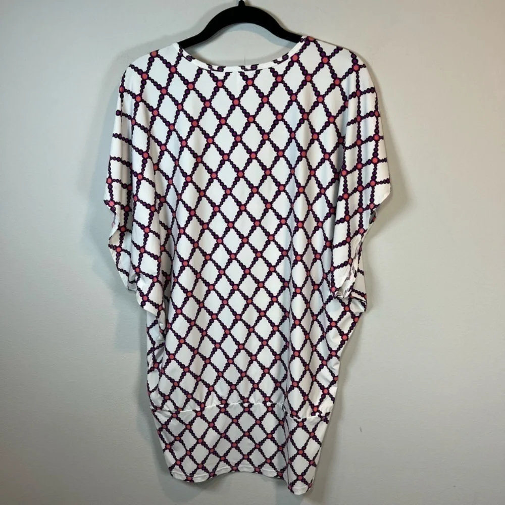 Trina Turk Kon Tiki Colorful Print Swim Cover Up Tunic Beach Dress Women's Large